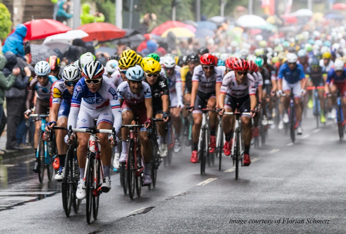 Stamford road full of cyclists